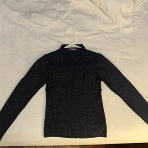Midnight blue sparkly mock turtleneck